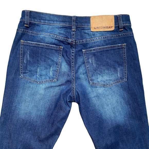 Union Bay Slim Boyfriend Straight Leg Distressed/Ripped Jeans 5 - Picture 8 of 15